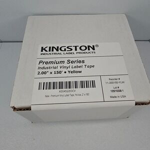 Kingston‎ Industrial Label Premium Series Vinyl Label Tape 2" x 150' Yellow